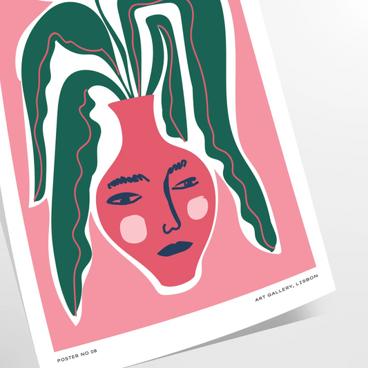 space Botanical Nature Poster gray green hues tranquility room wall art thoughtful gift artwork natural beauty elegance sizes A4 cm A0