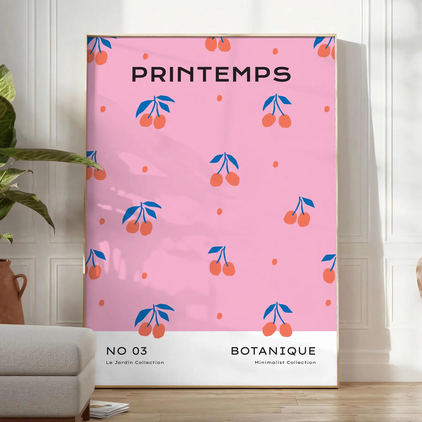 space vibrant botanical poster orange blue hues wall art unique gift high quality print life room sizes A4 cm A0 splash nature decor today