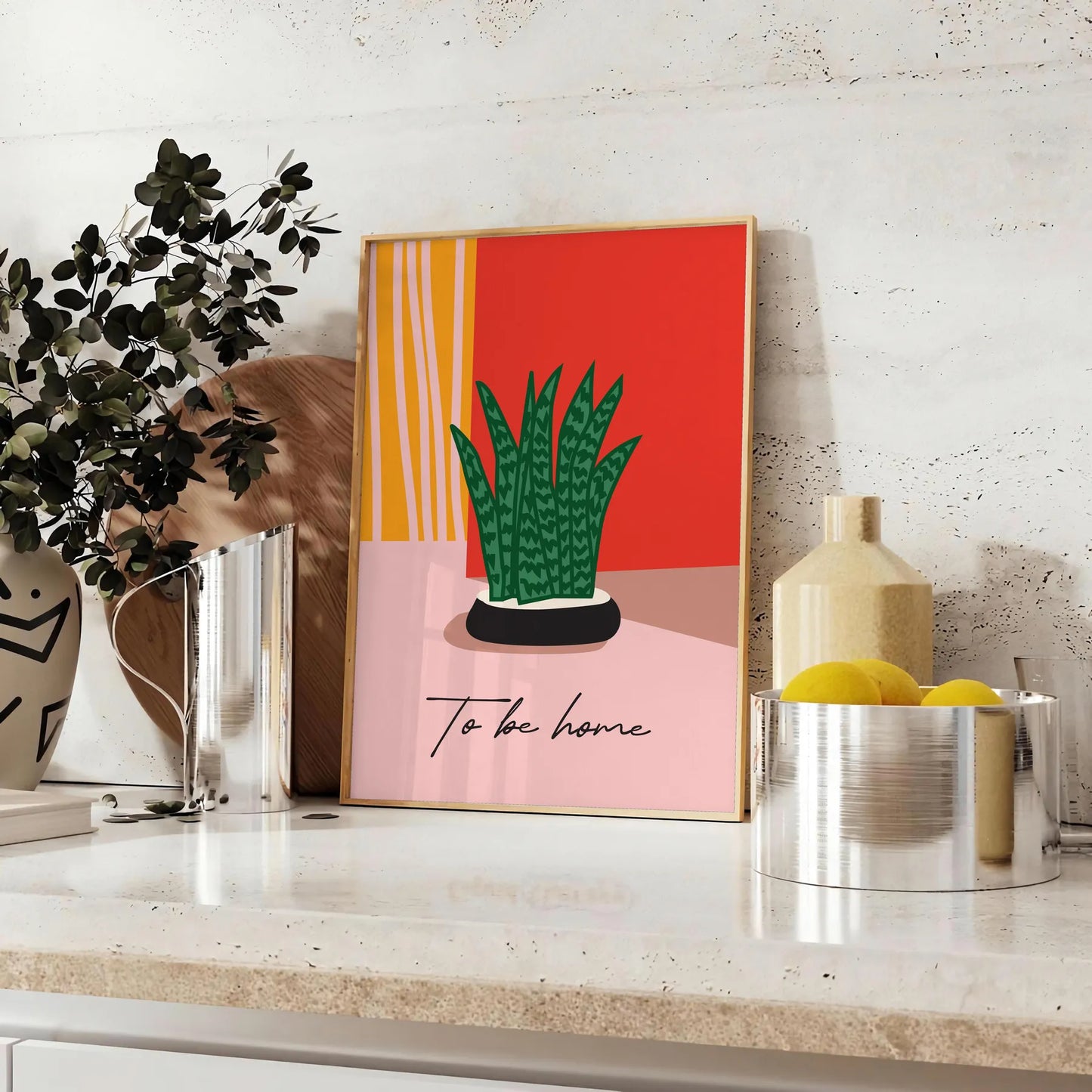 space Botanical 12 Poster vibrant green orange hues exquisite wall art perfect gift nature lovers touch elegance room sizes A4 cm A0